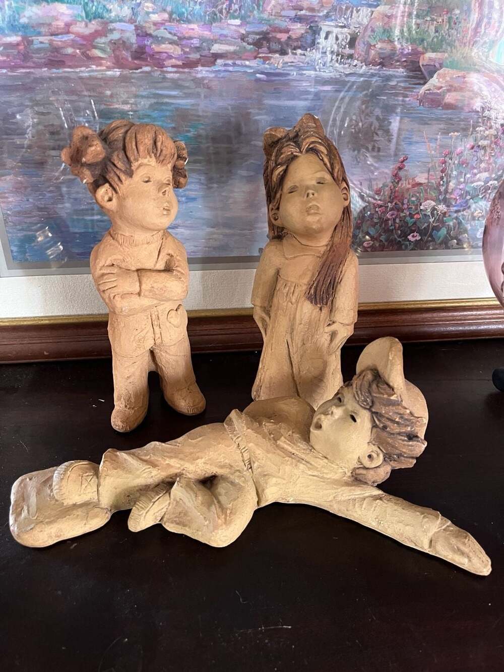 Lee Bortin Originals Vintage Clay Figurines - Set of 3 Children Sculptures